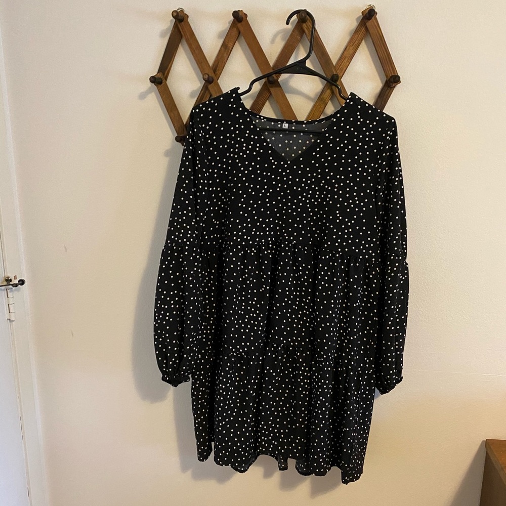 Poke a dot long sleeve dress